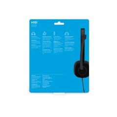 Logitech Stereo H151 Wired Headset - Premium Sound Quality, Comfortable Fit, Stylish Black Design